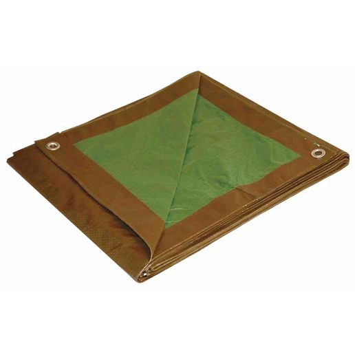 12-Ft x 16-Ft Brown & Green Poly Medium Duty Tarp