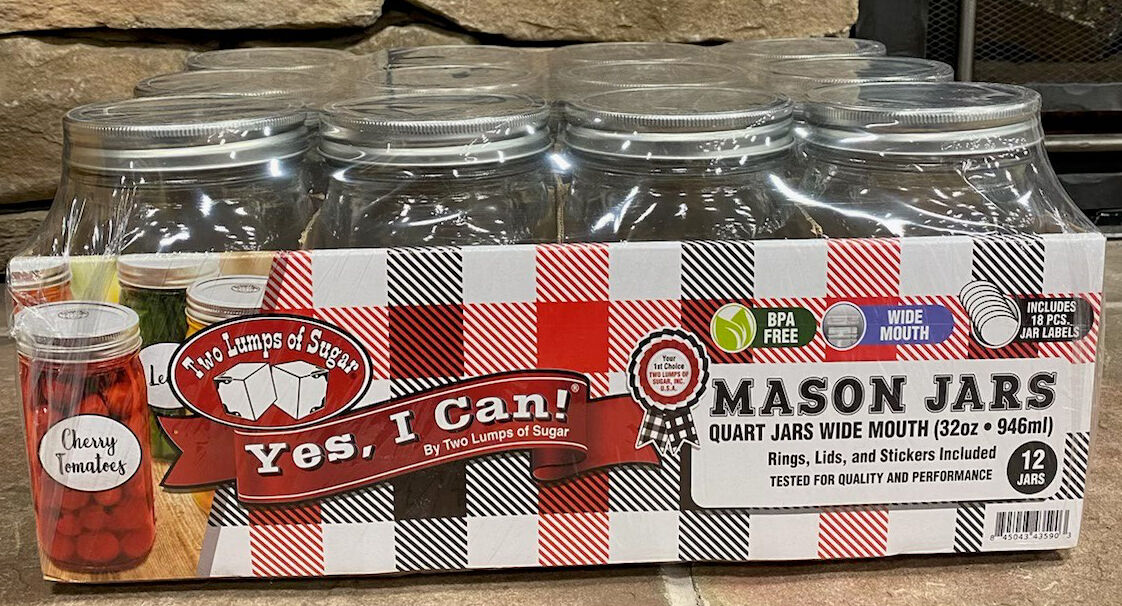 Mason Jars Wide Mouth 32-Oz, 12-Pk