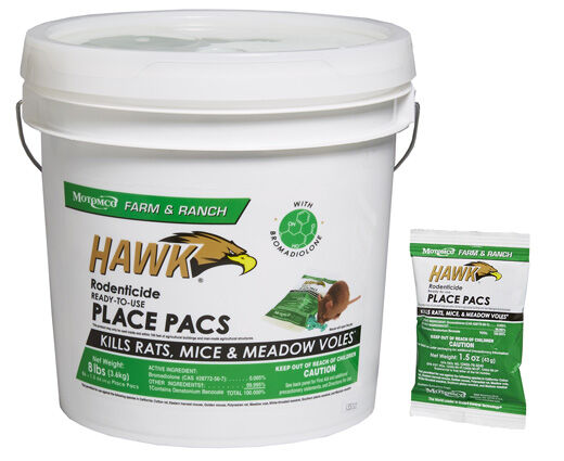 Hawk Rodenticide Place Pacs, 8-lb Bucket