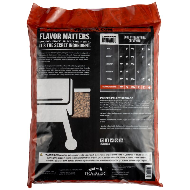 Traeger Signature Blend BBQ Pellet Fuel, 20-Lb