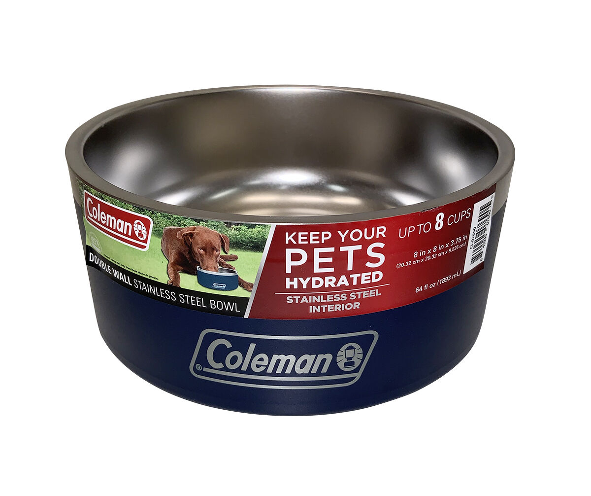 Double Wall Stainless Steel Pet Bowl in Navy