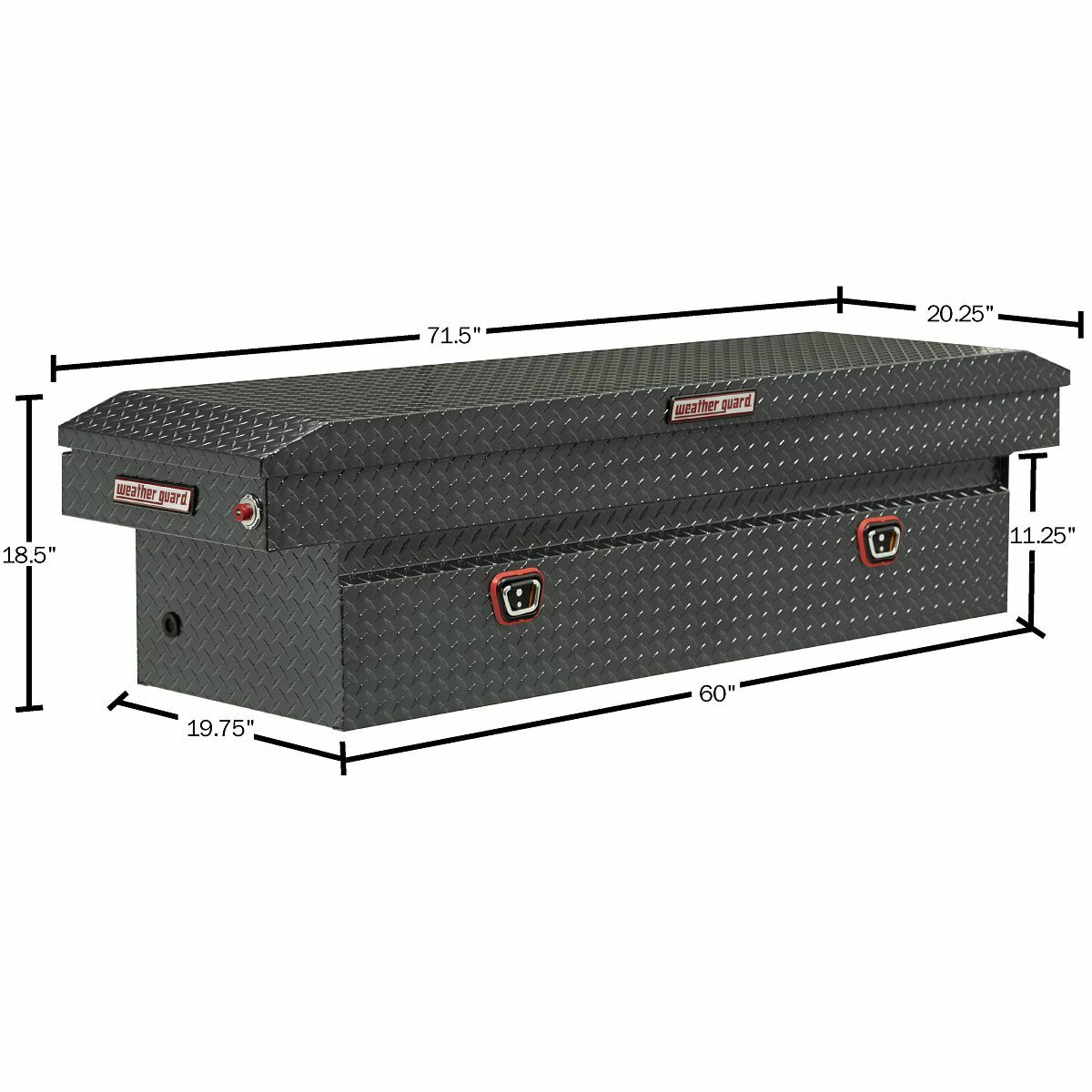 127-06-03 Full Standard Aluminum Saddle Box in Gunmetal Gray