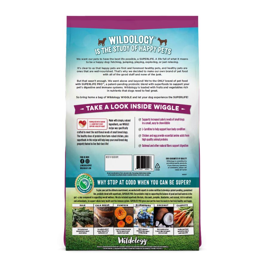 Wiggle Small Breed Chicken & Oatmeal Recipe Dry Dog Food, 15-Lb